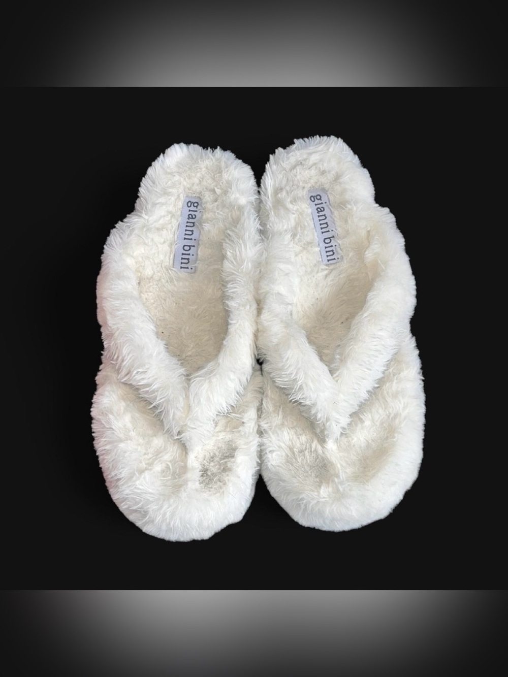 Fluffy White Platform Women’s Slip-On Flip Flops - Comfort Fuzz - Picture 3 of 6